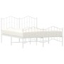 Estructura cama metal cabecero y estribo blanco 140x190 cm de vidaXL, Camas y somieres - Ref: Foro24-373856, Precio: 104,13 €...