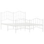 Estructura cama metal cabecero y estribo blanco 140x190 cm de vidaXL, Camas y somieres - Ref: Foro24-373856, Precio: 104,13 €...