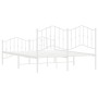 Estructura cama metal cabecero y estribo blanco 140x190 cm de vidaXL, Camas y somieres - Ref: Foro24-373856, Precio: 104,13 €...