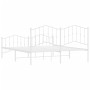 Estructura cama metal con cabecero y pie cama blanco 183x213 cm de vidaXL, Camas y somieres - Ref: Foro24-373861, Precio: 123...