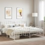 Estructura cama metal con cabecero y estribo blanco 200x200 cm de vidaXL, Camas y somieres - Ref: Foro24-373863, Precio: 131,...