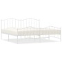 Estructura cama metal con cabecero y estribo blanco 200x200 cm de vidaXL, Camas y somieres - Ref: Foro24-373863, Precio: 131,...