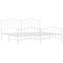 Estructura cama metal con cabecero y estribo blanco 200x200 cm de vidaXL, Camas y somieres - Ref: Foro24-373863, Precio: 131,...