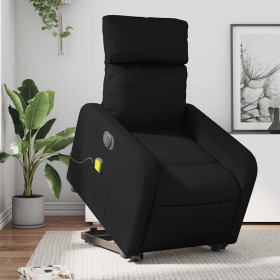 Sillón de masaje elevable eléctrico cuero sintético negro en Sillones | Comprar online en Foru.es