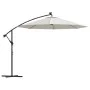 Sombrilla colgante con luces LED y palo metálico 300 cm arena de vidaXL, Sombrillas - Ref: Foro24-42970, Precio: 133,72 €, De...