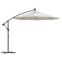 Sombrilla colgante con luces LED y palo metálico 300 cm arena de vidaXL, Sombrillas - Ref: Foro24-42970, Precio: 137,21 €, De...