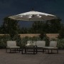Sombrilla colgante con luces LED y palo metálico 300 cm arena de vidaXL, Sombrillas - Ref: Foro24-42970, Precio: 137,21 €, De...