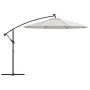 Sombrilla colgante con luces LED y palo metálico 300 cm arena de vidaXL, Sombrillas - Ref: Foro24-42970, Precio: 133,72 €, De...