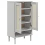 Zapatero SENJA aspecto ratán madera maciza blanco 59,5x35x107cm de vidaXL, Zapateros y organizadores de calzado - Ref: Foro24...