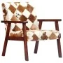 Sillón de cuero auténtico de cabra blanco y marrón de vidaXL, Sillones - Ref: Foro24-247644, Precio: 227,83 €, Descuento: %
