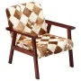 Sillón de cuero auténtico de cabra blanco y marrón de vidaXL, Sillones - Ref: Foro24-247644, Precio: 227,83 €, Descuento: %