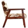 Sillón de cuero auténtico de cabra blanco y marrón de vidaXL, Sillones - Ref: Foro24-247644, Precio: 227,83 €, Descuento: %