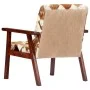 Sillón de cuero auténtico de cabra blanco y marrón de vidaXL, Sillones - Ref: Foro24-247644, Precio: 227,83 €, Descuento: %