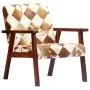Sillón de cuero auténtico de cabra blanco y marrón de vidaXL, Sillones - Ref: Foro24-247644, Precio: 227,83 €, Descuento: %