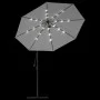 Sombrilla colgante con luces LED y palo metálico 300 cm arena de vidaXL, Sombrillas - Ref: Foro24-42970, Precio: 133,72 €, De...