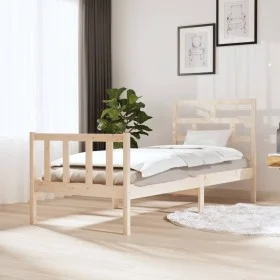 Bettgestell aus massivem Kiefernholz, 75 x 190 cm von vidaXL, Betten und Lattenroste - Ref: Foro24-3101308, Preis: 87,12 €, R...