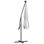 Sombrilla colgante con luces LED y palo metálico 300 cm arena de vidaXL, Sombrillas - Ref: Foro24-42970, Precio: 137,21 €, De...