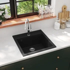 Granit-Spülbecken mit einer schwarzen Schüssel. von vidaXL, Sinkt - Ref: Foro24-142948, Preis: 168,26 €, Rabatt: %