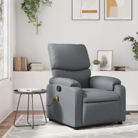 Sillón de masaje reclinable cuero sintético gris de vidaXL, Sillones - Ref: Foro24-373444, Precio: 196,41 €, Descuento: %