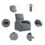 Sillón de masaje reclinable cuero sintético gris de vidaXL, Sillones - Ref: Foro24-373444, Precio: 196,41 €, Descuento: %