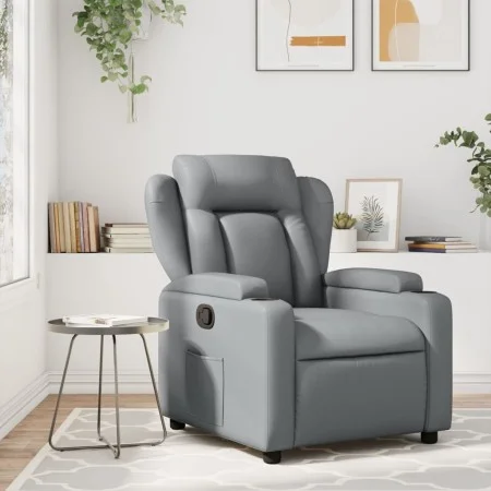 Sillón de masaje reclinable cuero sintético gris de vidaXL, Sillones - Ref: Foro24-372437, Precio: 262,96 €, Descuento: %