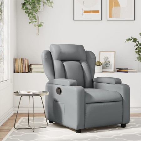 Sillón de masaje reclinable cuero sintético gris de vidaXL, Sillones - Ref: Foro24-372437, Precio: 255,96 €, Descuento: %