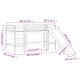 Cama alta para niños tobogán madera maciza pino negro 80x200 cm de vidaXL, Camas y somieres - Ref: Foro24-835906, Precio: 187...