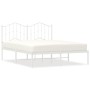 Estructura de cama de metal con cabecero blanca 140x190 cm de vidaXL, Camas y somieres - Ref: Foro24-373838, Precio: 110,51 €...