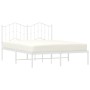 Estructura de cama de metal con cabecero blanca 140x190 cm de vidaXL, Camas y somieres - Ref: Foro24-373838, Precio: 110,51 €...