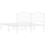 Estructura de cama de metal con cabecero blanca 140x190 cm de vidaXL, Camas y somieres - Ref: Foro24-373838, Precio: 110,51 €...