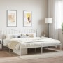 Estructura de cama de metal con cabecero blanco 193x203 cm de vidaXL, Camas y somieres - Ref: Foro24-373844, Precio: 102,57 €...