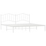 Estructura de cama de metal con cabecero blanco 193x203 cm de vidaXL, Camas y somieres - Ref: Foro24-373844, Precio: 102,57 €...