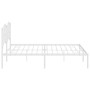 Estructura de cama de metal con cabecero blanco 193x203 cm de vidaXL, Camas y somieres - Ref: Foro24-373844, Precio: 102,57 €...