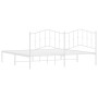 Estructura de cama de metal con cabecero blanco 193x203 cm de vidaXL, Camas y somieres - Ref: Foro24-373844, Precio: 102,57 €...