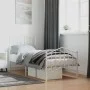 Metal bed frame with headboard and footboard white 75x190 cm by vidaXL, Beds and slatted bases - Ref: Foro24-373846, Price: 7...