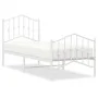 Metal bed frame with headboard and footboard white 75x190 cm by vidaXL, Beds and slatted bases - Ref: Foro24-373846, Price: 7...