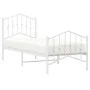 Metal bed frame with headboard and footboard white 75x190 cm by vidaXL, Beds and slatted bases - Ref: Foro24-373846, Price: 7...