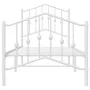 Metal bed frame with headboard and footboard white 75x190 cm by vidaXL, Beds and slatted bases - Ref: Foro24-373846, Price: 7...