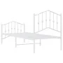 Metal bed frame with headboard and footboard white 75x190 cm by vidaXL, Beds and slatted bases - Ref: Foro24-373846, Price: 7...
