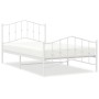Estructura cama metal con cabecero y pie cama blanca 107x203 cm de vidaXL, Camas y somieres - Ref: Foro24-373852, Precio: 78,...