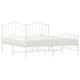 Estructura cama metal con cabecero y estribo blanco 160x200 cm de vidaXL, Camas y somieres - Ref: Foro24-373859, Precio: 119,...