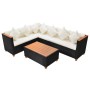 Set de muebles de jardín 4 pzas y cojines ratán sintético negro de vidaXL, Conjuntos de jardín - Ref: Foro24-43000, Precio: 6...