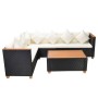 Set de muebles de jardín 4 pzas y cojines ratán sintético negro de vidaXL, Conjuntos de jardín - Ref: Foro24-43000, Precio: 6...