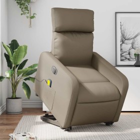 Sillón reclinable de masaje eléctrico cuero sintético capuchino en Sillones | Comprar online en Foru.es