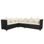 Set de muebles de jardín 4 pzas y cojines ratán sintético negro de vidaXL, Conjuntos de jardín - Ref: Foro24-43000, Precio: 6...