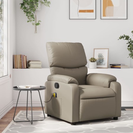 Sillón de masaje reclinable cuero sintético color capuchino de vidaXL, Sillones - Ref: Foro24-373447, Precio: 204,55 €, Descu...