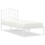Estructura de cama de metal con cabecero blanco 90x190 cm de vidaXL, Camas y somieres - Ref: Foro24-373830, Precio: 80,59 €, ...