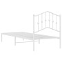 Estructura de cama de metal con cabecero blanco 90x190 cm de vidaXL, Camas y somieres - Ref: Foro24-373830, Precio: 80,59 €, ...