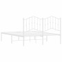 Estructura de cama con cabecero metal blanca 140x200 cm de vidaXL, Camas y somieres - Ref: Foro24-373839, Precio: 100,05 €, D...
