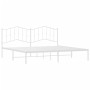 Estructura de cama con cabecero metal blanca 200x200 cm de vidaXL, Camas y somieres - Ref: Foro24-373845, Precio: 109,55 €, D...